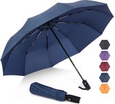 Paraplu Zakparaplu Stormbestendig, Kleine Paraplu met Automatische Open-Sluit voor Heren Dames, 10 Ribben Reisparaplu met UV-bescherming