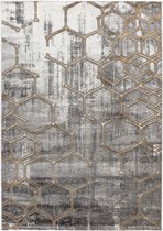 Lalee Marmaris | Modern Vloerkleed Laagpolig | Gold | Tapijt | Karpet | Nieuwe Collectie 2024 | Hoogwaardige Kwaliteit | 80x300 cm