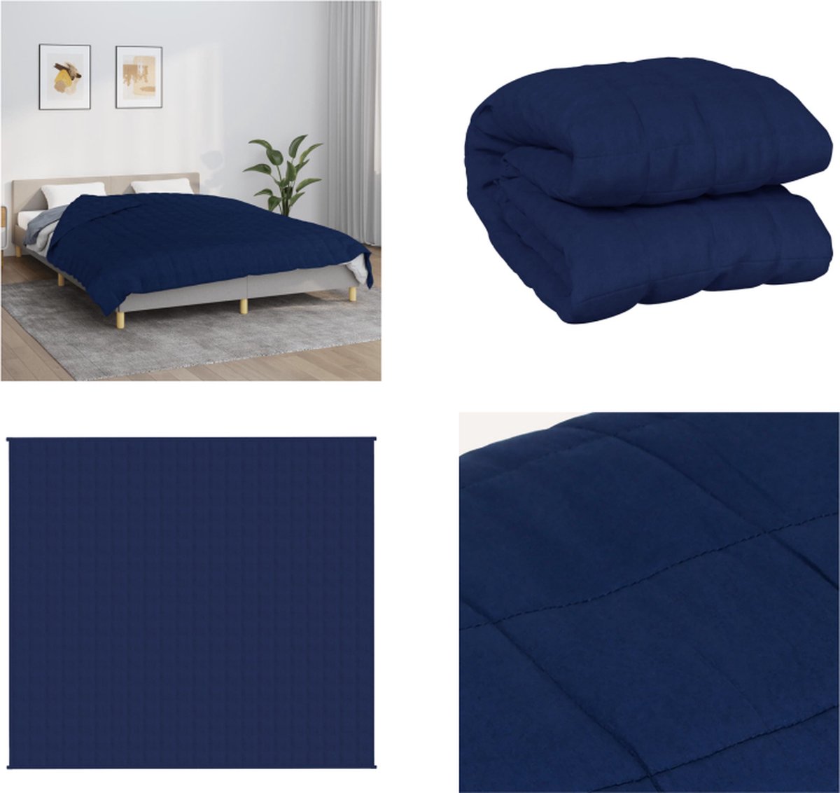 vidaXL - Verzwaringsdeken - 200x225 - cm - 9 - kg - stof - blauw