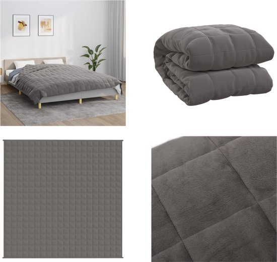 vidaXL Couverture lestée 200x200 cm 13 kg Tissu Gris - Couverture lestée - Couvertures lestées - Couverture - Beddengoed