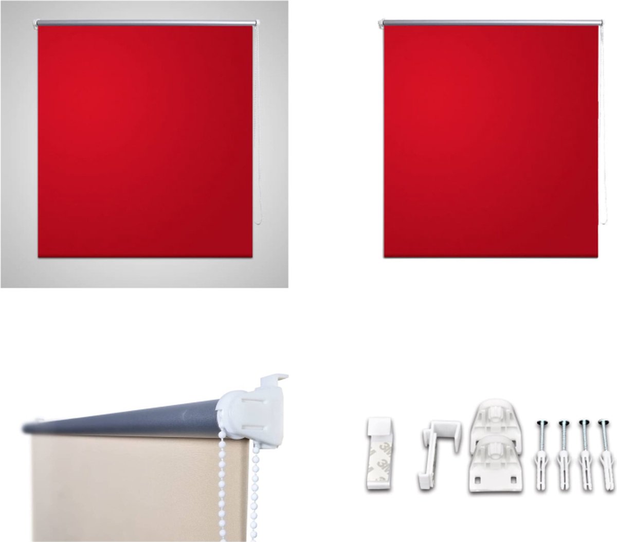 vidaXL Rolgordijn verduisterend 100 x 175 cm rood - Vitrage - Vitrages - Rolgordijn - Rolgordijnen