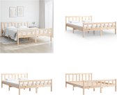 vidaXL Bedframe massief hout 120x200 cm - Bedframe - Bedframes - Tweepersoonsbed - Bed