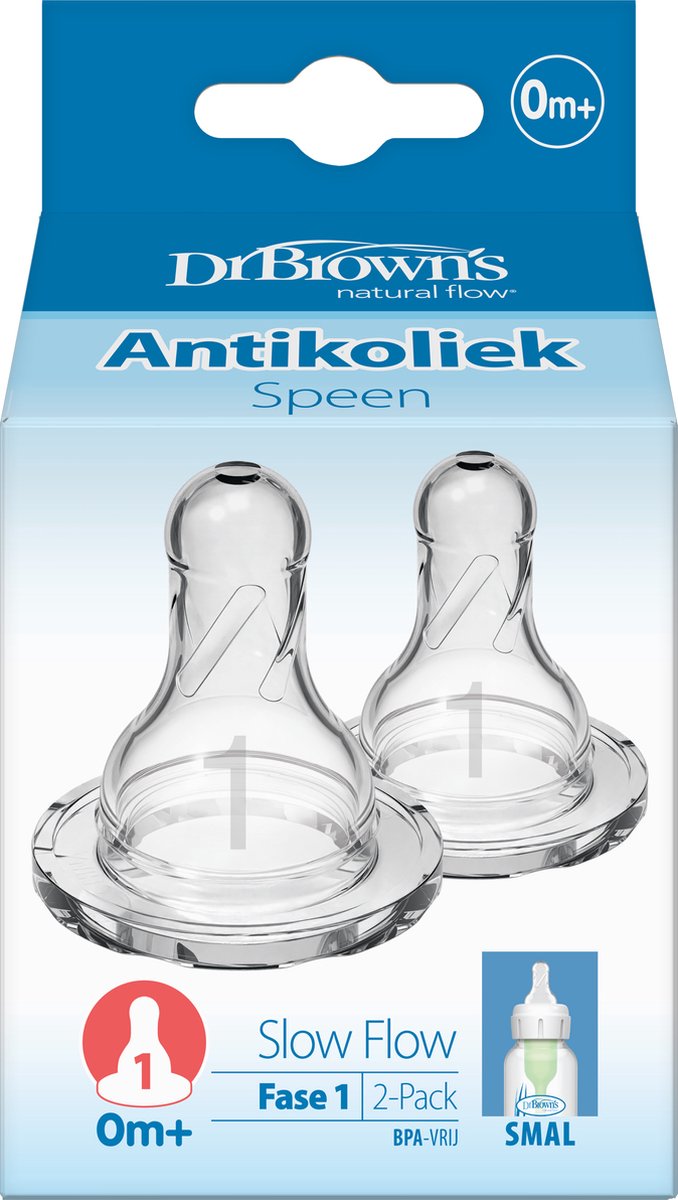 Dr. Brown's Options+ Flesspeen - Fase 1 - Smalle halsfles - 2 stuks van Dr. Brown's — afbeelding 4