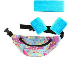 Foute 80s/90s party verkleed set compleet - dames - jaren 80/90 verkleed accessoires