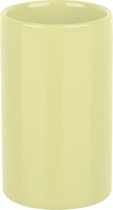 Spirella Badkamer drinkbeker/tandenborstelhouder Sienna - porselein - glans geel - 7 x 11 cm