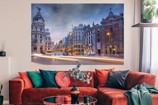 Poster Madrid by night 150x75 cm - Tirage photo sur Poster (décoration murale salon / chambre) / Poster Villes