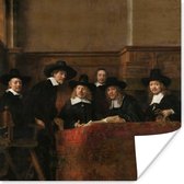 Affiche - Les Échantillonneurs - Peinture de Rembrandt van Rijn - 75x75 cm
