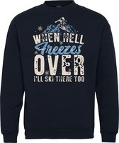 Sweater When Hell Freezes Over | Apres Ski Verkleedkleren | Fout Skipak | Apres Ski Outfit | Navy | maat 3XL