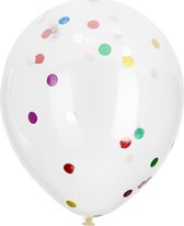 16 x Transparante ballonnen gekleurde confetti 30 cm - verjaardag ballonnen versieringen - ballonnen - ballonnen verjaardag