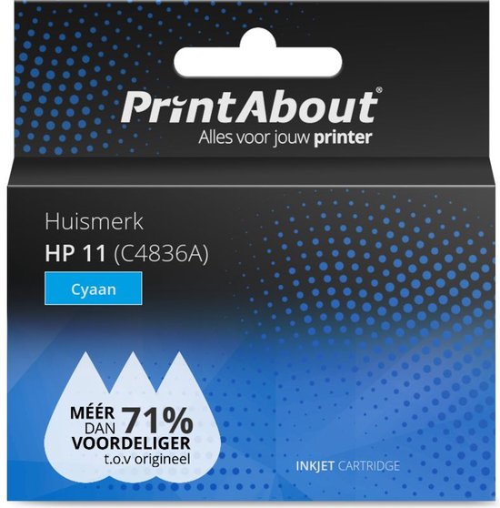 Foto: Printabout huismerk inktcartridge 11 c4836a cyaan geschikt voor hp