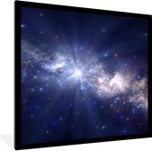 Fotolijst incl. Poster - Een illustratie van het kleurrijke sterrenstelsel de Melkweg - 40x40 cm - Posterlijst