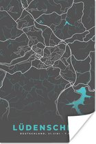 Affiche Blauw – Allemagne – Carte – Plan de la ville – Carte – Lüdenscheid - 60x90 cm