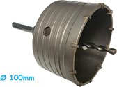 Dozenboor Ø 100mm + SDS-Plus adapter - electra - installatieboor - gatenzaag - holle boorkroon - spandoorn - gatsnijder - drijfstang