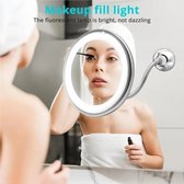 Avoir Avoir®-Flexibele Make-up Spiegel met LED-verlichting - 10x Vergroting - Helder Diffuus Licht - Zuignap - 360 Graden Draaibaar - Compact - 17,5 cm - Natuurlijke Verlichting - Strak Design - Elegant - Bestel Nu!