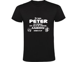 Ik ben Peter, elk drankje dat jullie me vandaag aanbieden drink ik op Heren T-shirt - feest - drank - alcohol - bier - festival - kroeg - cocktail - bar - vriend - vriendin - jarig - verjaardag - humor - grappig