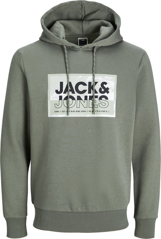 Jack & Jones Trui Jcologan Ss24 Print Sweat Hood 12253443 Mannen