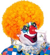 Widmann - Clown & Nar Kostuum - Afro Clownpruik Krullen, Oranje - Oranje - Carnavalskleding - Verkleedkleding