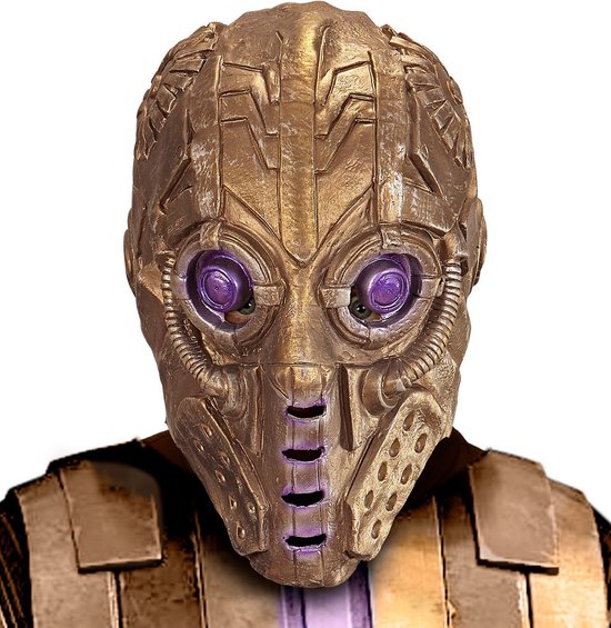 Widmann - Alien Kostuum - Masker Space Trooper Rochnistu - Brons, Goud - Carnavalskleding - Verkleedkleding