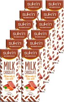 Sukrin | Melkchocolade | Amandelen & Zeezout | 12 Stuks | 12 x 40 gram