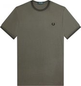 Fred Perry - Twin Tipped T-Shirt - Legergroen T-Shirt-M