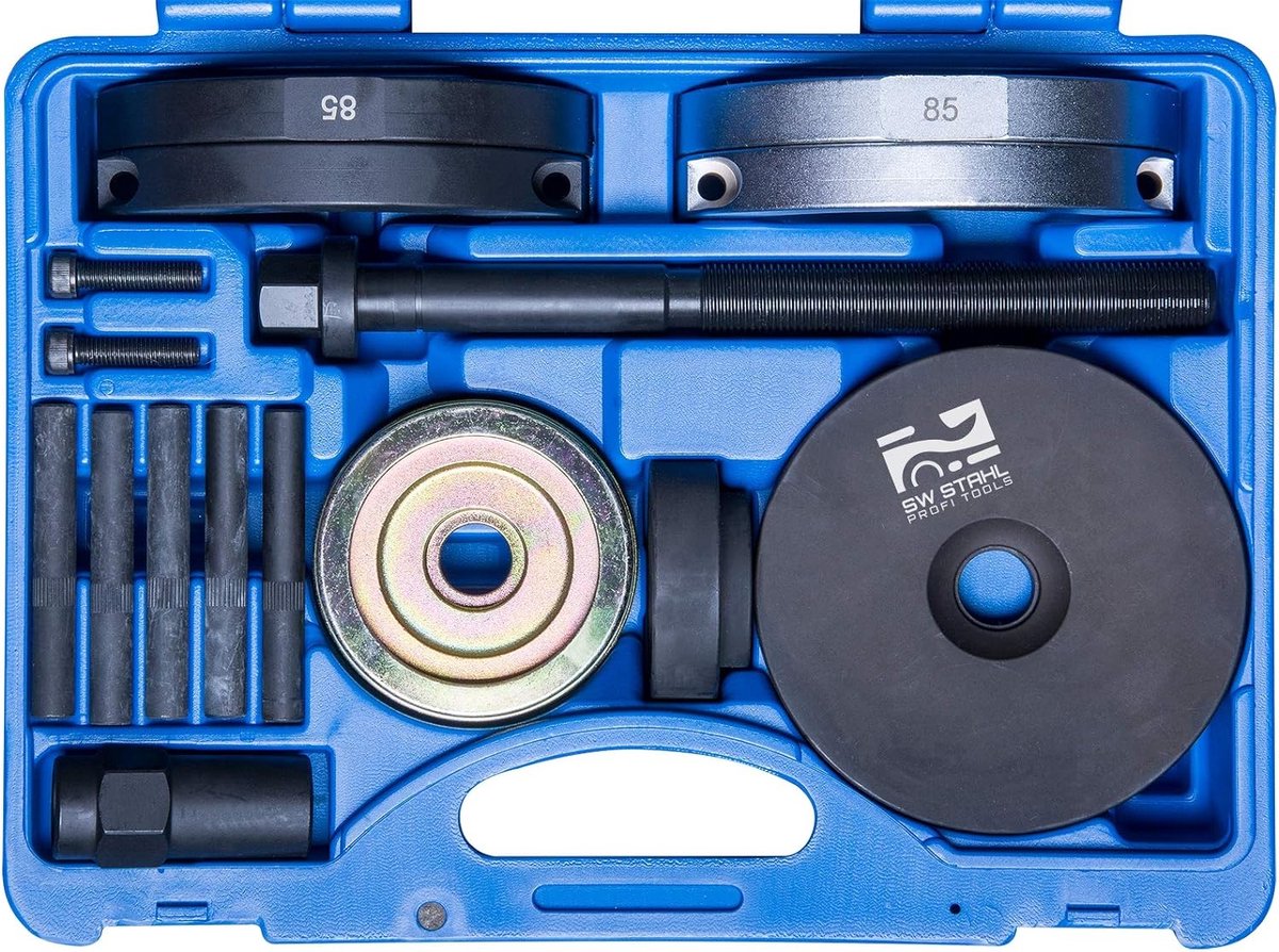 SW-Stahl 301051L compacte lagergereedschapset/wiellagergereedschapset/voor VW Transporter/montage en demontage lager/naafeenheid met Ø 85 mm/voor voor- en achteras/persgereedschap