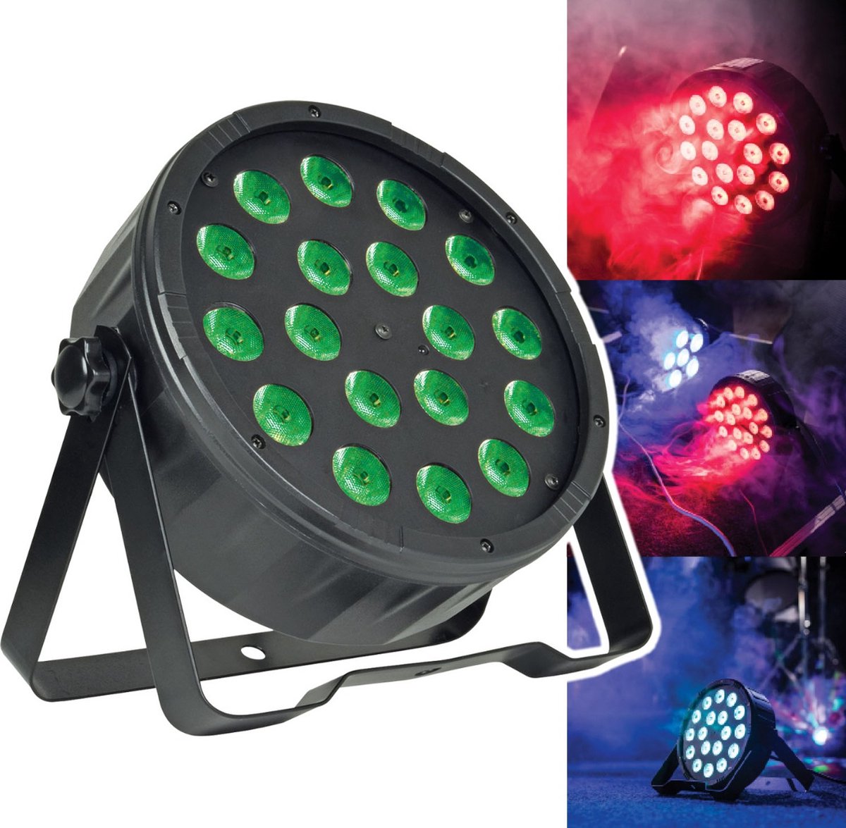 QTX PAR-100 3-in-1 LED PAR 18x 1,5W met afstandsbediening en DMX