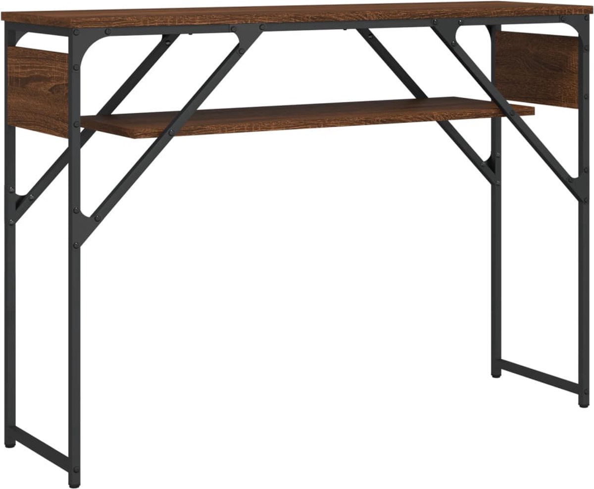 vidaXL Wandtafel - met - schap - 105x30x75 - cm - bewerkt - hout - bruin - eikenkleur Bruin eikenkleur