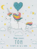 Borduurpakket Magic Unicorn geboortetegel - Vervaco