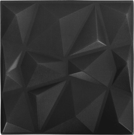 vidaXL - 12 - st - Wandpanelen - 3D - diamant - 3 - m² - 50x50 - cm - zwart