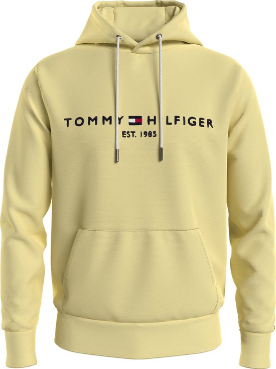 Tommy Hilfiger Tommy Logo Hoodie Pulls & Gilets Homme - Pull - Sweat à capuche - Cardigan - Jaune - Taille M