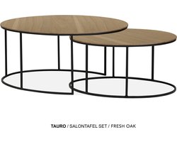 Maxfurn - Set de table basse ovale | couleur: Chêne Frais