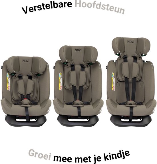Novi Baby® Lucas Premium - Autostoel - I-Size - Dark Taupe - Groep 0-1-2-3 van Novi Baby® — afbeelding 5