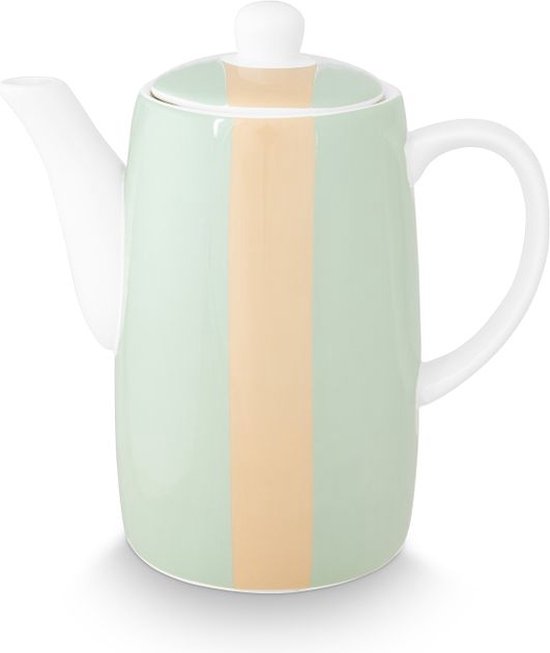 vtwonen Theepot - Aqua Peach - Gestreept - Vaatwasserbestendig - 900 ml