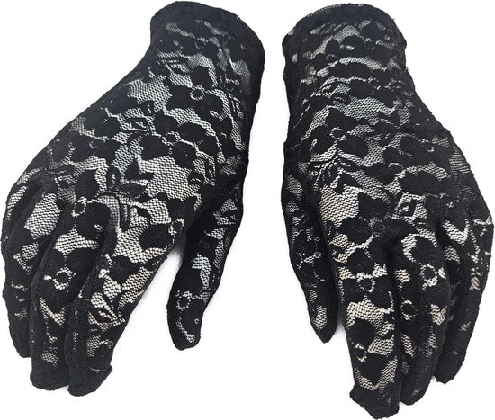 BamBella® - Handschoenen Zwart kant Kort - dames -