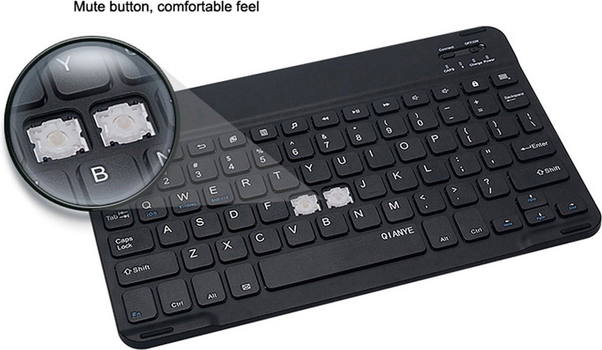 NÖRDIC KB-101 Toetsenbord - Bluetooth 5.0 - US Indeling - 78 Keys - USB-C - IOS, Android en Windows - Oplaadbaar thumbnail 7