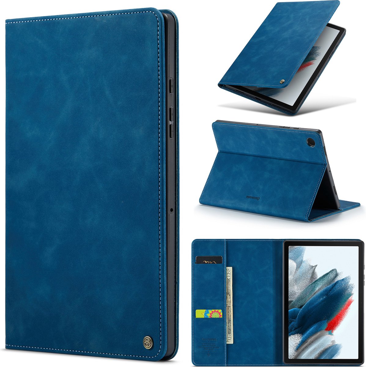 Casemania Hoes Geschikt voor Samsung Galaxy Tab A9 Plus - Navy Blue - Book Cover