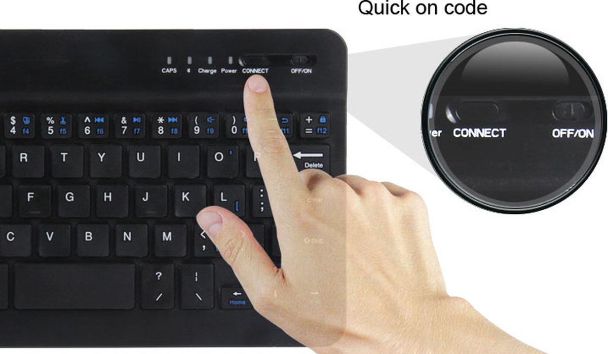 NÖRDIC KB-101 Toetsenbord - Bluetooth 5.0 - US Indeling - 78 Keys - USB-C - IOS, Android en Windows - Oplaadbaar thumbnail 6