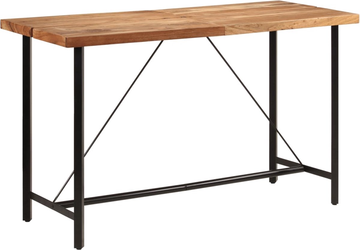 vidaXL Bartafel - 180x70x107 - cm - massief - acaciahout - en - ijzer Bruin