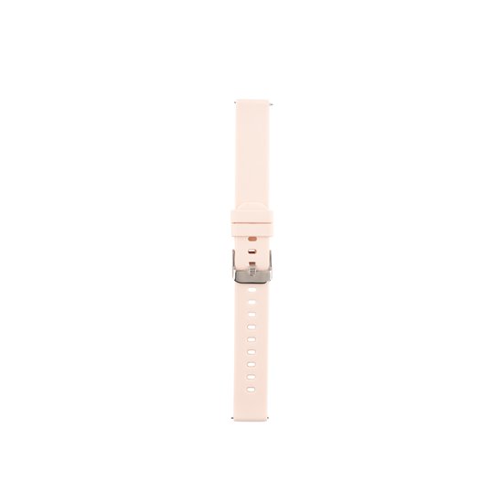 Bracelet Silicone Bizoule 16mm - Rose avec boucle argentée - pour Smarwatch Beleza