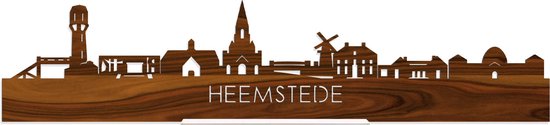 Standing Skyline Heemstede Palissander hout - 40 cm - Woon decoratie om neer te zetten en om op te hangen - Meer steden beschikbaar - Cadeau voor hem - Cadeau voor haar - Jubileum - Verjaardag - Housewarming - Aandenken aan stad - WoodWideCities