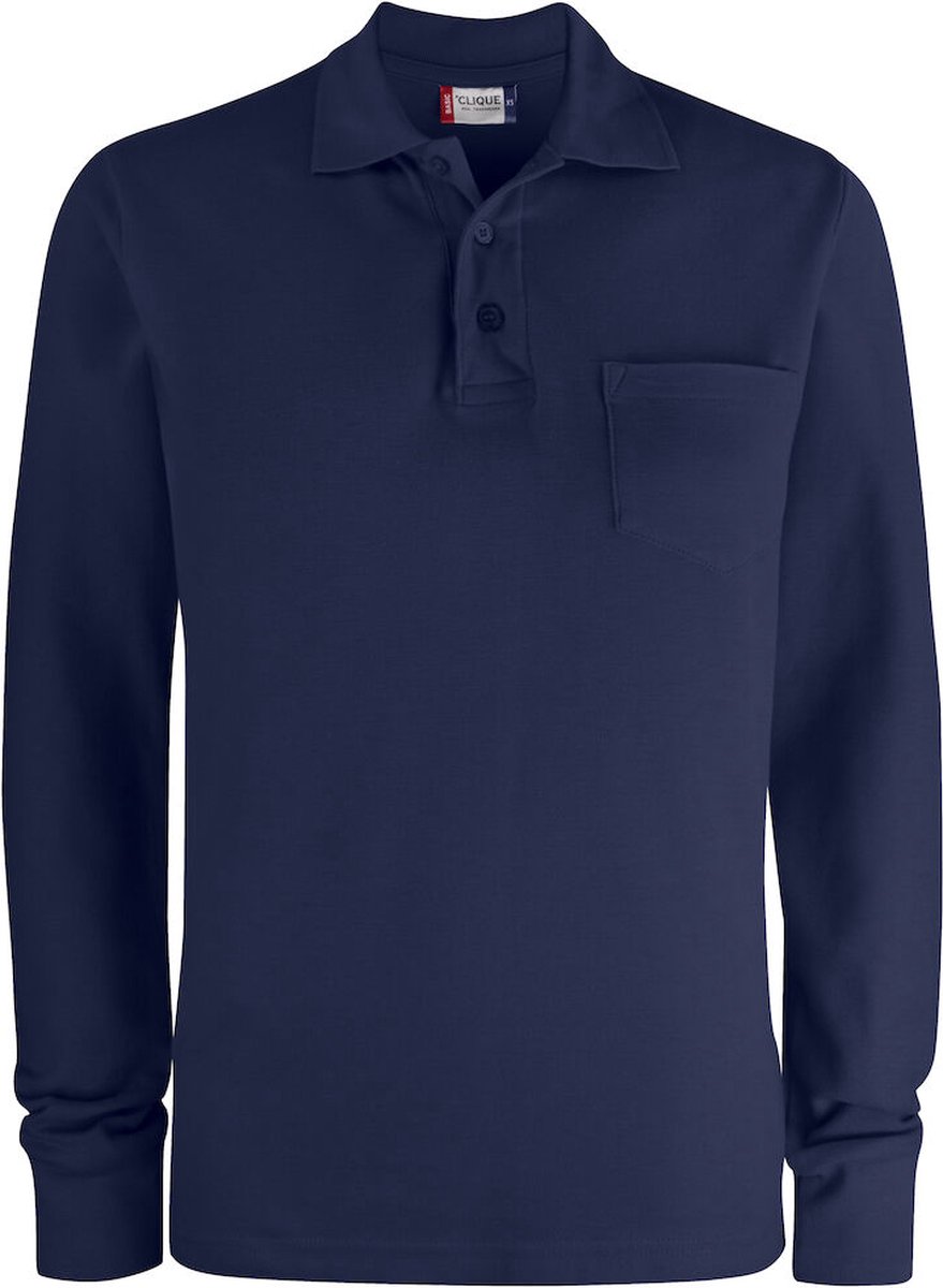 Clique Basic Polo Pocket L/S 028235 - Dark Navy - 3XL