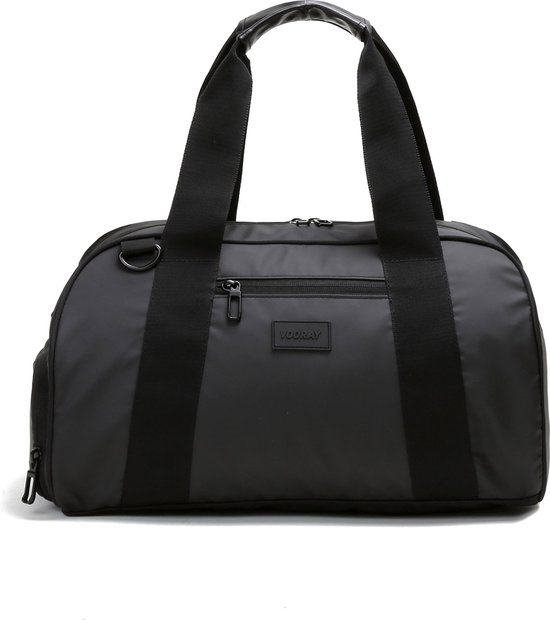 Vooray Burner Gym - Matte Black/ Matt Zwart - Sporttas - Sporttas Heren - Sporttas Dames - Kleine Sporttas - Sporttas met schoenenvak - 23L - Carry on Formaat - Waterdicht voorvak- Weekendtas - Reistas