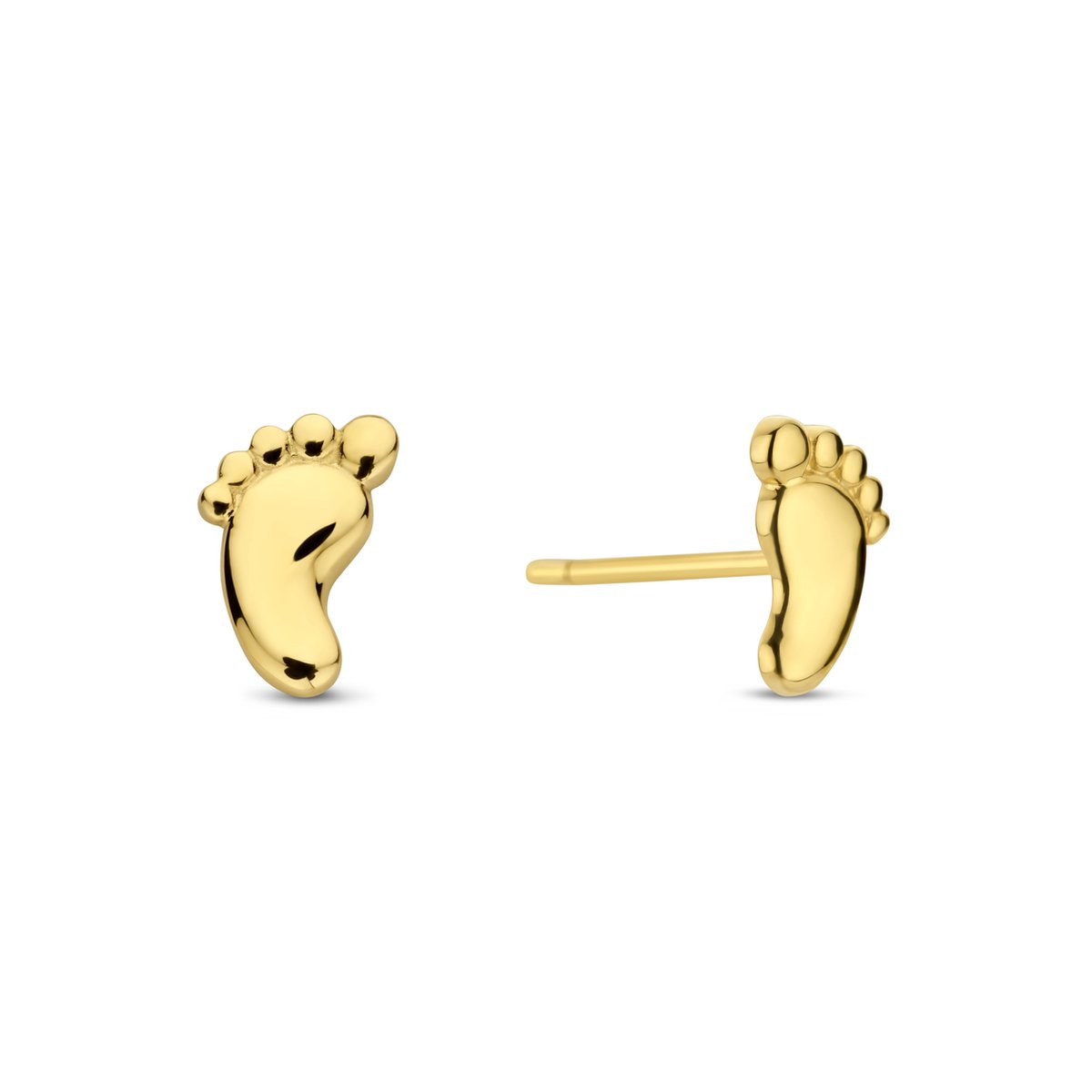 New Bling 9NBG-0739 Gouden Oorknopjes Voetjes - Oorbellen - Voetje - 6,6x4,3mm - Oorstekers - 14 Karaat - Goud