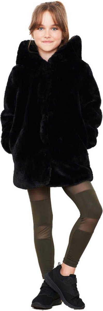 Urban Classics Hooded Teddy Kinder Jas Kids 134 Zwart