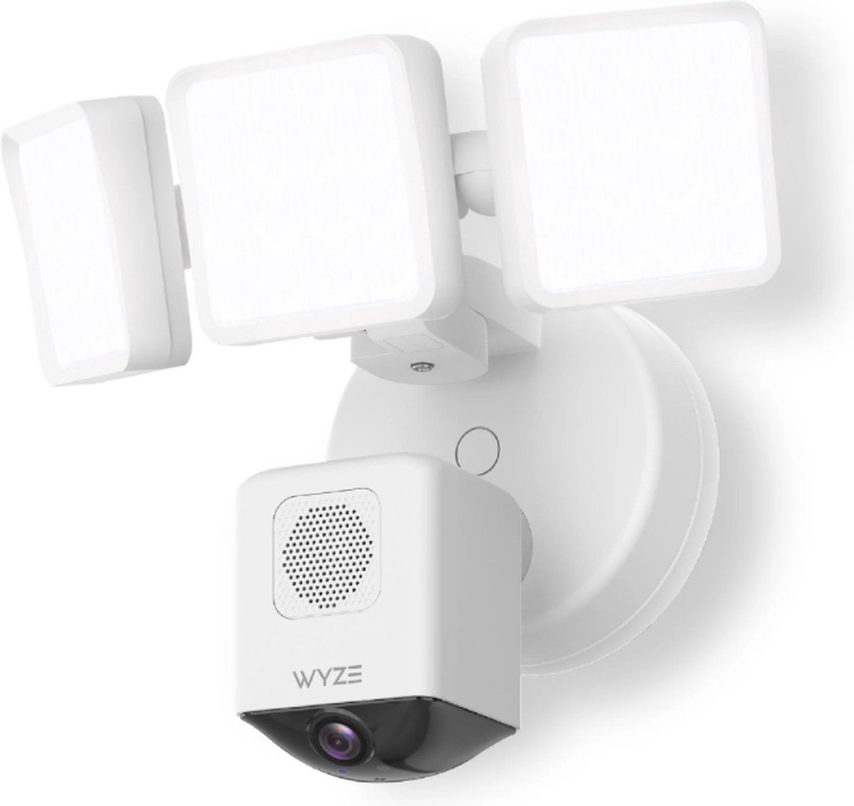 Wyze Cam Floodlight Pro Een AI-floodlight camera met een gezichtsveld van 180°.