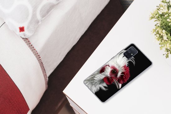 Coque Samsung Galaxy A51 - Kip - Vogel - Zwart - Siliconen