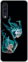 Geschikt voor Samsung Galaxy A50 hoesje - Kwal - Zeedieren - Zwart - Siliconen Telefoonhoesje