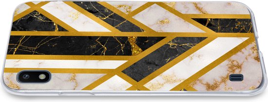 Coque Samsung Galaxy A10 - Marbre - Or - Glitter - Luxe - Siliconen