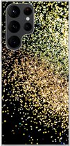 Geschikt voor Samsung Galaxy S22 Ultra hoesje - Luxe - Glitter - Goud - Design - Zwart - Siliconen Telefoonhoesje