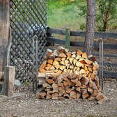 Brandhoutrek - Firewood Rack Metal Firewood Rack for Indoor and Outdoor 103 x 168-230 x 36 cm